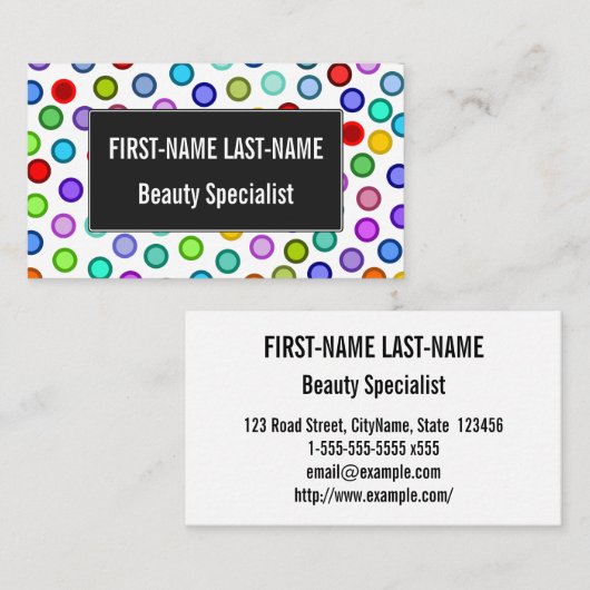 Veel kleurrijke cirkels Visitekaartje (Voorkant / Achterkant)
