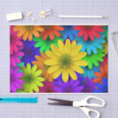 Veel kleurrijke Daisy Flowers Tissuepapier (Craft)