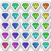 Veel kleurrijke diamanten kleine juwelen vormen sticker (Voorkant)