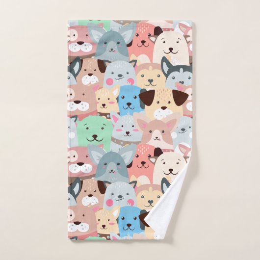Veel kleurrijke Dogs Design Bath Towel Set Bad Handdoek (Handdoek)