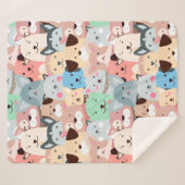 Veel kleurrijke Dogs Design Sherpa Blanket Deken (Voorkant (horizontaal))