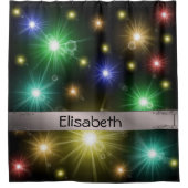 veel kleurrijke gloeiende lampen douchen curtair douchegordijn (Voorkant)