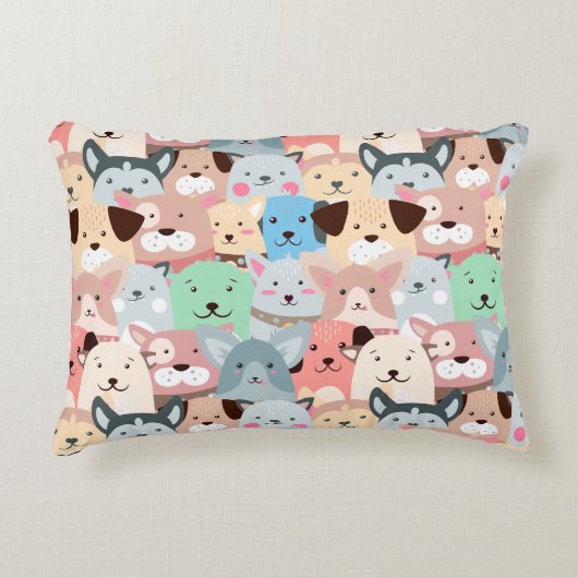 Veel kleurrijke honden ontwerpen Kinder bijkomstig Accent Kussen (Voorkant)