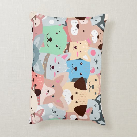 Veel kleurrijke honden ontwerpen Kinder bijkomstig Accent Kussen (Achterkant (Verticaal))