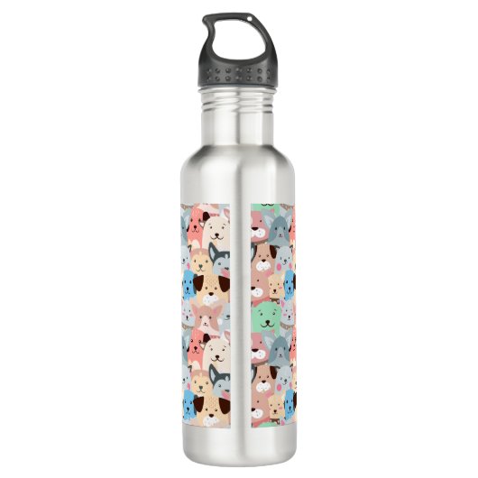 Veel kleurrijke honden ontwerpen waterflesje waterfles  (Achterkant)