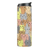 Veel kleurrijke katten ontwerpen thermische getumb thermosbeker (Gedraaid links)