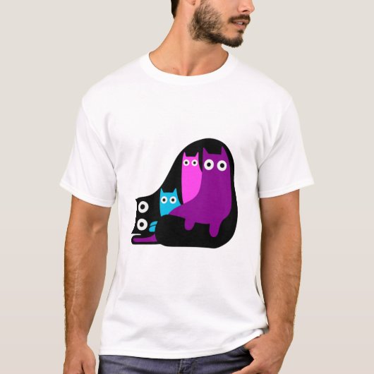 Veel Kleurrijke Katten T-shirt (Voorkant)