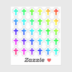 Veel kleurrijke kruisingen met kleine regenboogsch sticker