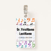 veel kleurrijke Muzieknoten en symbolen; Aangepast Badge (Achterkant met clip)