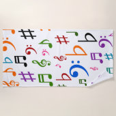 Veel kleurrijke Muzieknoten en Symbolen dragen han Strandlaken (Voorkant)