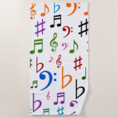 Veel kleurrijke Muzieknoten en Symbolen dragen han Strandlaken (Voorkant)