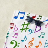 Veel kleurrijke Muzieknoten en symbolen Strandlaken (In situ)