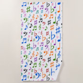 Veel kleurrijke Muzieknoten en symbolen Strandlaken (Voorkant)