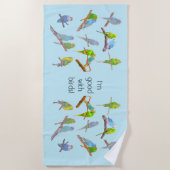 Veel kleurrijke paraketten - leuke kleine vogels strandlaken (Voorkant)