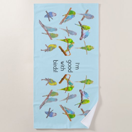 Veel kleurrijke paraketten - leuke kleine vogels strandlaken (Voorkant)