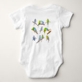 Veel kleurrijke paraketten - schattige kleine voge romper (Achterkant)