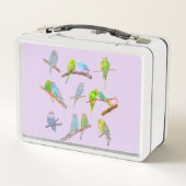 Veel kleurrijke parkieten (Achterkant)