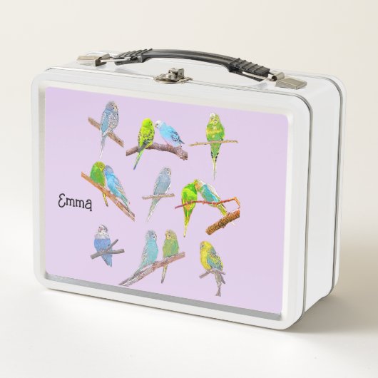 Veel kleurrijke parkieten (Voorkant)