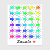 Veel kleurrijke pijlen kleine regenboogpijltjes sticker (Vel)