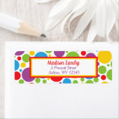 Veel kleurrijke Stippen retourneren adreslabel Etiket (Insitu)