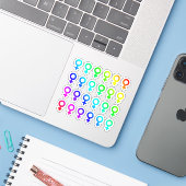 Veel kleurrijke Vrouw Geslachtssymbolen Tiny Rainb Sticker (Laptop met iPhone)