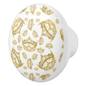 Veel koningin van hartengoud kroon tiara knob keramische knop (Rechts)