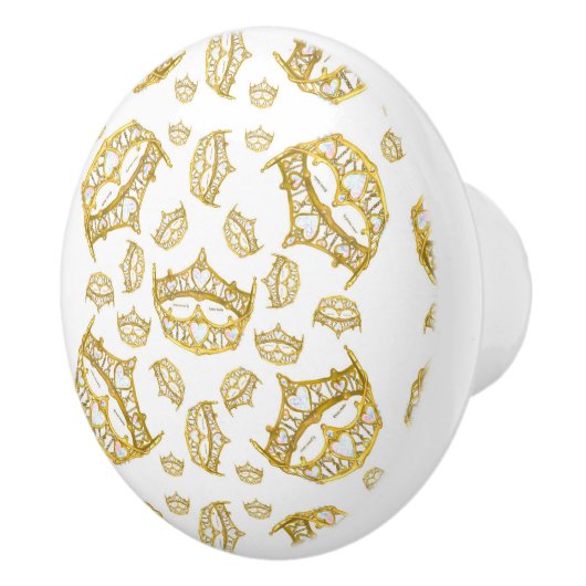 Veel koningin van hartengoud kroon tiara knob keramische knop (Rechts)