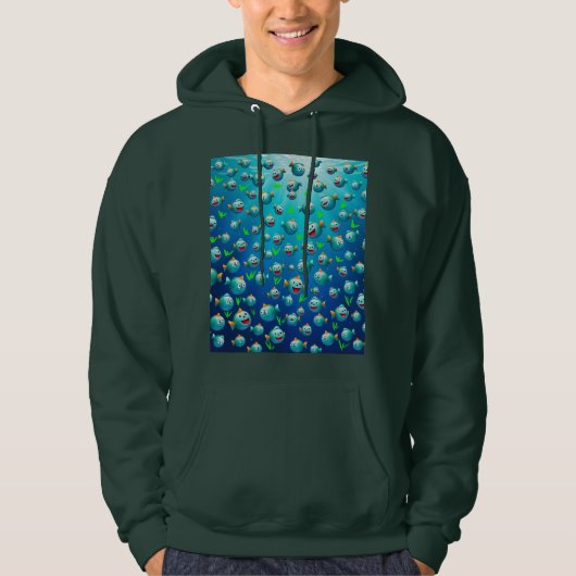 Veel lachende vissen hoodie (Voorkant)