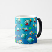 Veel lachende vissen magische mok (Voorkant rechts)