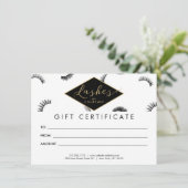 Veel Lash Salon White/Black Gift Kaart (Staand voorkant)