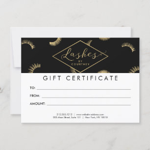Veel Lashes Pattern Black/Gold Gift Certificate