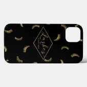 Veel Lashes Pattern Black/Gold persoonlijke Case-Mate iPhone Case (Achterkant (horizontaal))