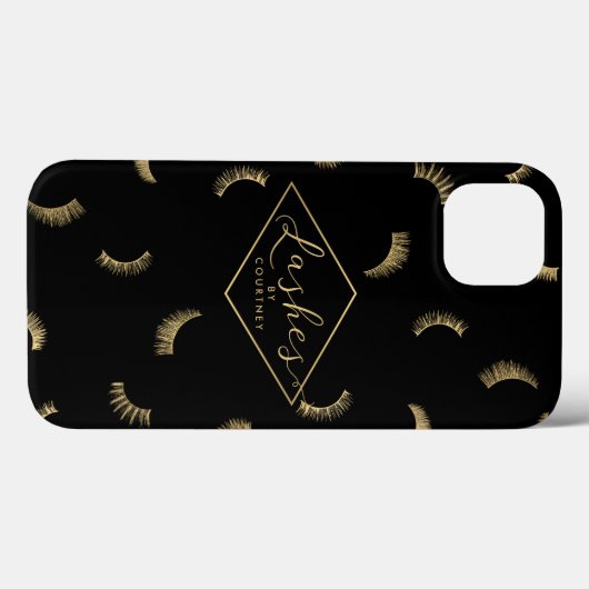 Veel Lashes Pattern Black/Gold persoonlijke Case-Mate iPhone Case (Achterkant (horizontaal))