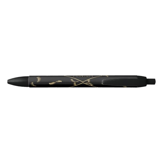 Veel Lashes Pattern Black/Gold persoonlijke Zwarte Inkt Pen (Achterkant)