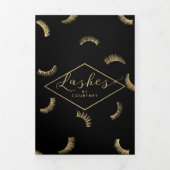 Veel Lashes Pattern Lash Salon Black Brochure Drieluik Kaart (Cover)