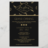 Veel Lashes Pattern Lash Salon Black/Gold Flyer (Voorkant)