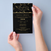 Veel Lashes Pattern Lash Salon Black/Gold Flyer (Hand)