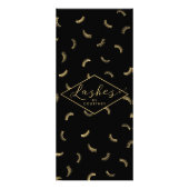 Veel Lashes Pattern Lash Salon Black/Gold Reclamekaart (Achterkant)