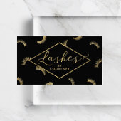 Veel Lashes Pattern Lash Salon Black/Gold Visitekaartje