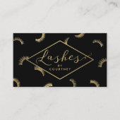 Veel Lashes Pattern Lash Salon Black/Gold Visitekaartje (Voorkant)