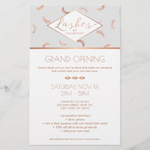 Veel Lashes Pattern Lash Salon Grey/Roos Gold Flyer