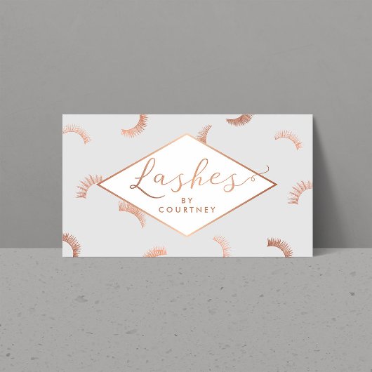 Veel Lashes Pattern Lash Salon Grey/Roos Gold Visitekaartje