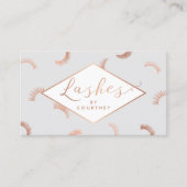 Veel Lashes Pattern Lash Salon Grey/Roos Gold Visitekaartje (Voorkant)