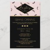 Veel Lashes Pattern Lash Salon Pink/Black/Gold Flyer (Voorkant)