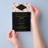 Veel Lashes Pattern Lash Salon Pink/Black/Gold Flyer (Hand)