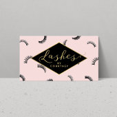 Veel Lashes Pattern Lash Salon Pink/Black/Gold Visitekaartje