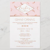 Veel Lashes Pattern Lash Salon Pink/Roos Gold Flyer (Voorkant)