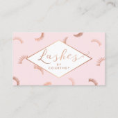 Veel Lashes Pattern Lash Salon Pink/Roos Gold Visitekaartje (Voorkant)
