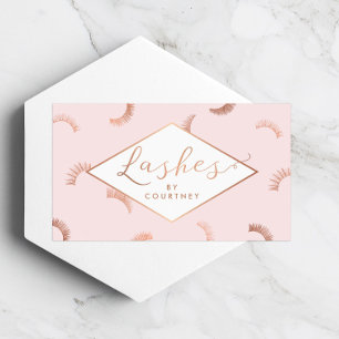 Veel Lashes Pattern Lash Salon Pink/Roos Gold Visitekaartje
