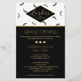 Veel Lashes Pattern Lash Salon White/Black/Gold Flyer
